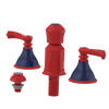 Rubinet Bidet Fitting with Spray, Diverter, and Vacum Breaker (Less Drain) Red