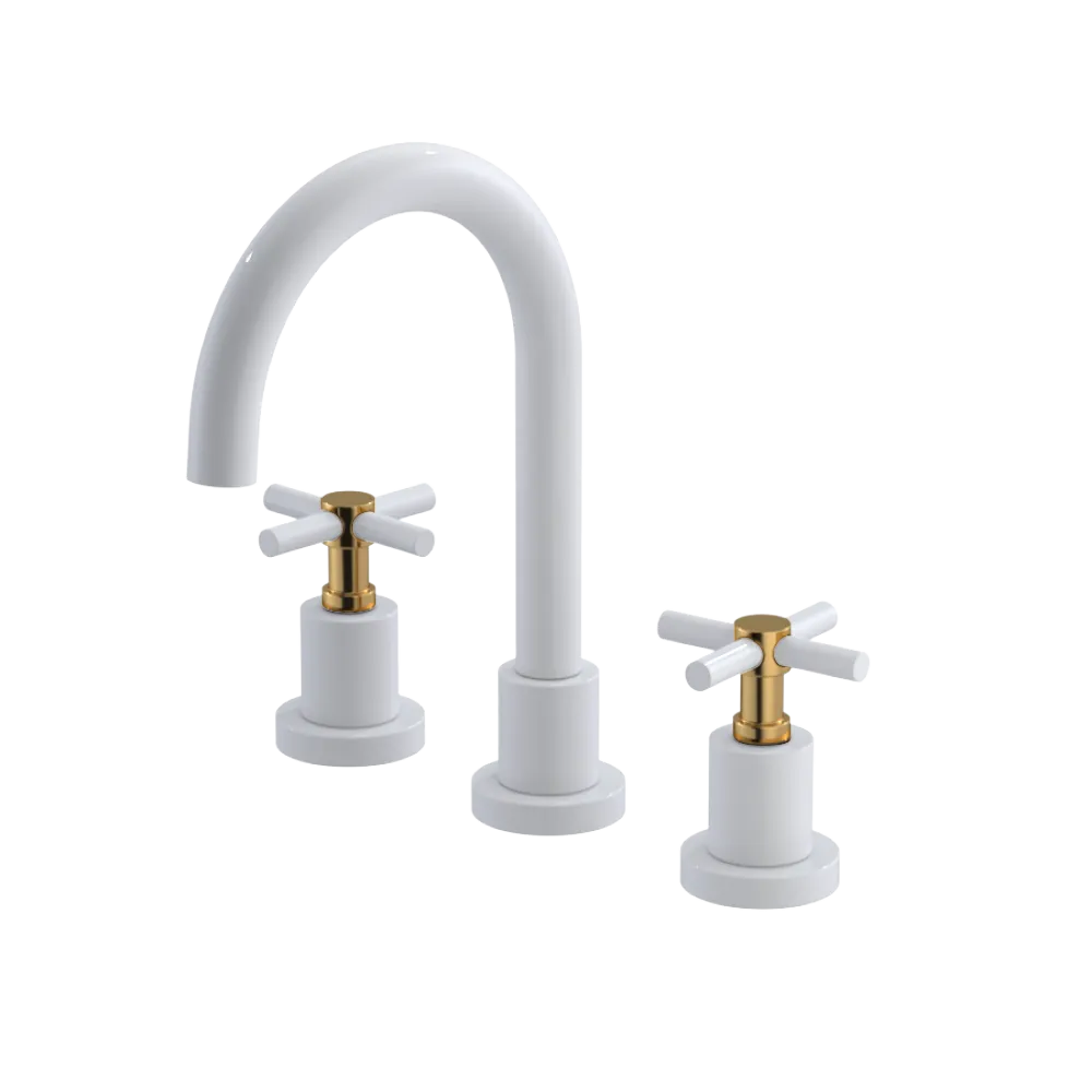 Rubinet Widespread Lav. Set. (less drain) White