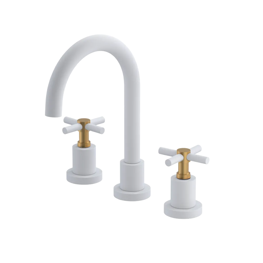 Rubinet Widespread Lav. Set. (less drain) Matt White