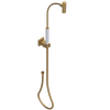 Rubinet Hand Held Shower Bidet with Extended Reach & Dual Function Spray Including Wall Bracket with Supply & Hose (Square) Satin Gold