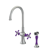 Rubinet Two Handle Single Hole Kitchen Set with Hand Spray Satin Nickel