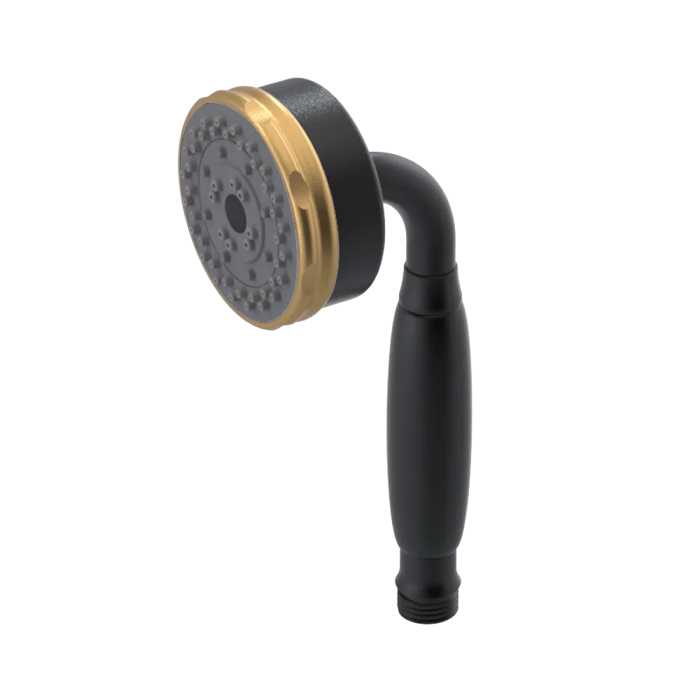 Rubinet 3 Function Hand Held Shower Only Matt Black