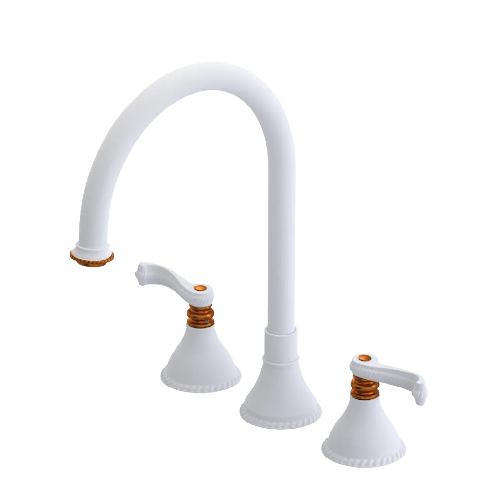 Rubinet Widespread Kitchen Set Matt White