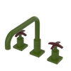 Rubinet Widespread Kitchen Set with Genesis Spout Green Envy