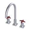 Rubinet Widespread Kitchen Set Satin Chrome