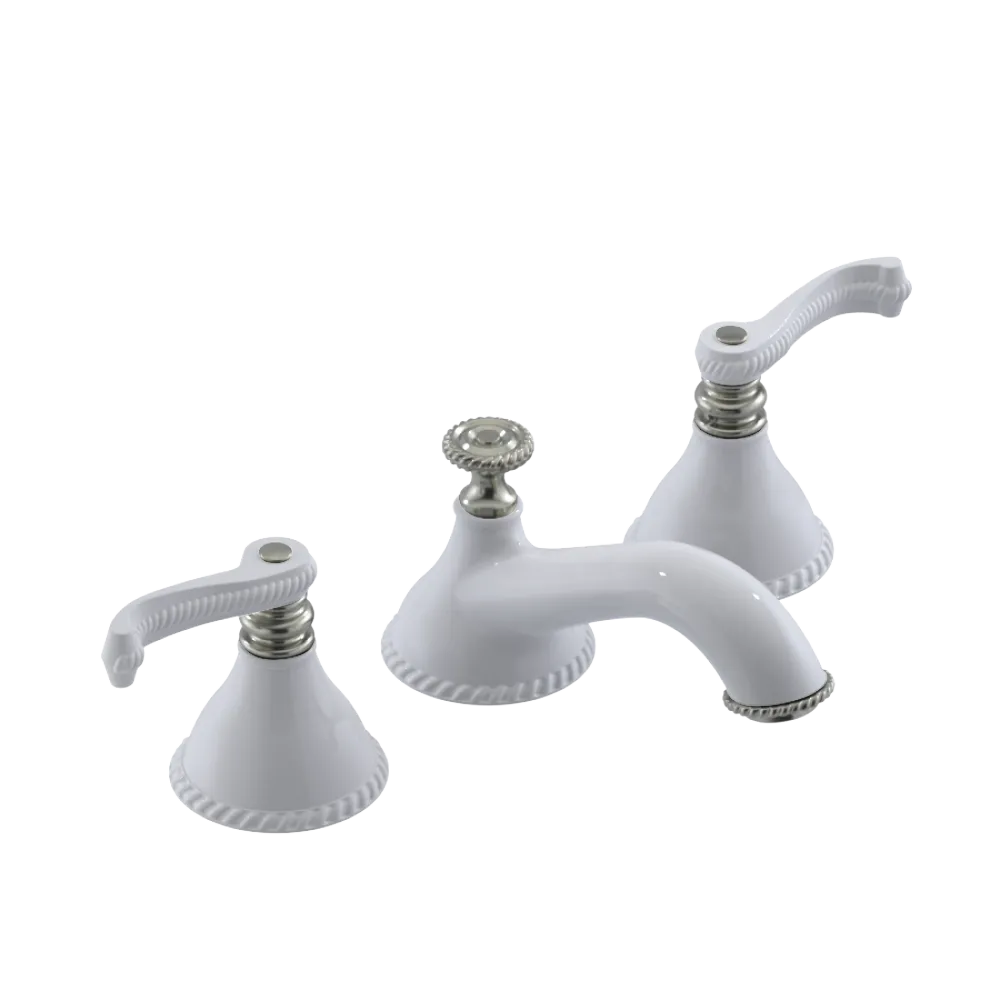 Rubinet Widespread Lav. Set. (less drain) White