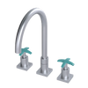Rubinet Widespread Kitchen Set Satin Chrome