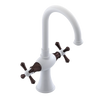 Rubinet Single Hole Dual Handle Lav. Set. (less drain) White