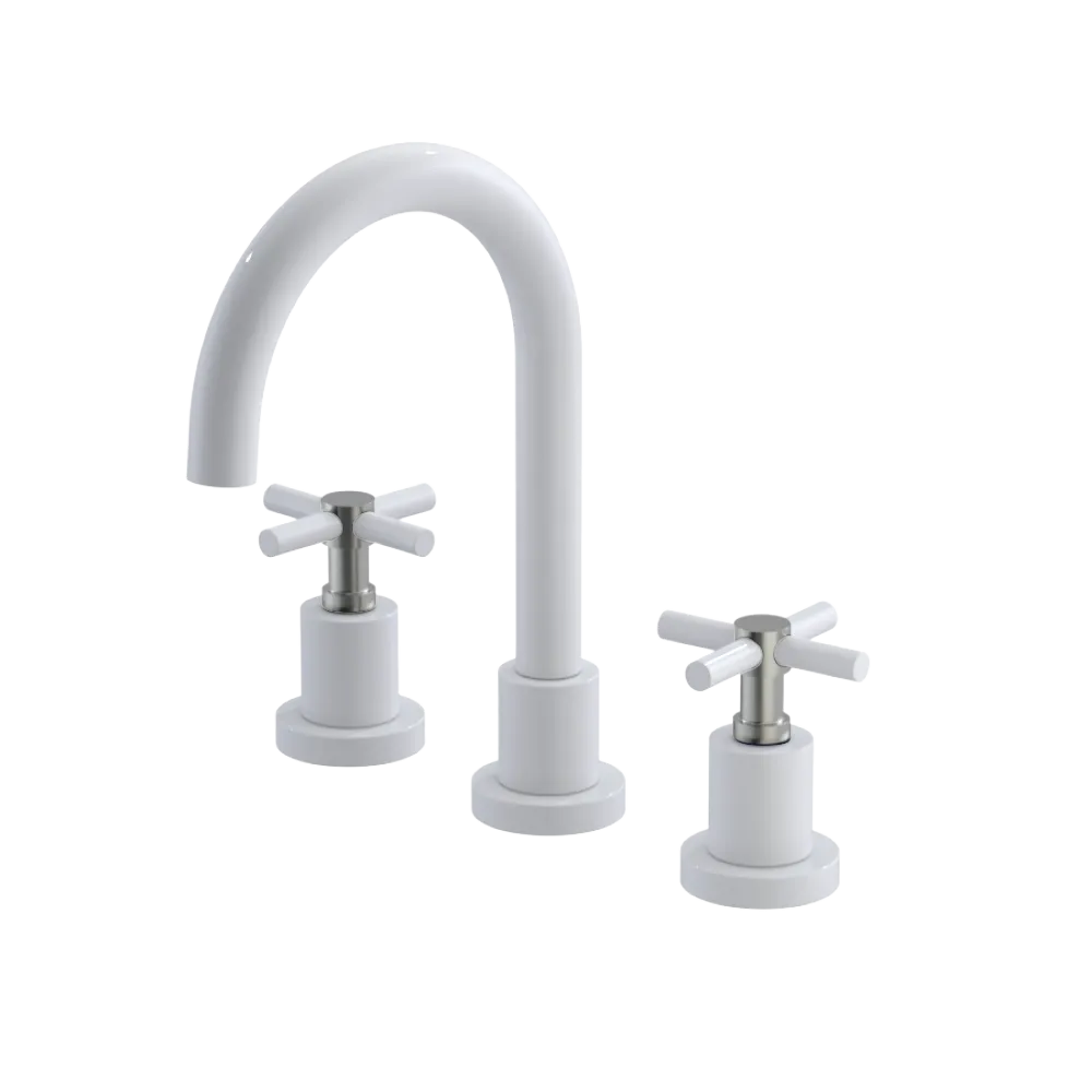 Rubinet Widespread Lav. Set. (less drain) White