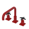 Rubinet Widespread Kitchen Set with Genesis Spout Maroon