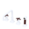 Rubinet Widespread Kitchen Set with Genesis Spout with Hand Spray Matt White