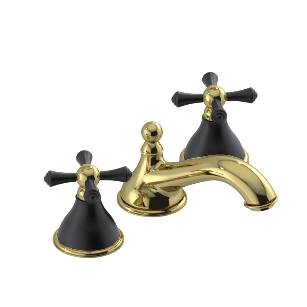 Rubinet Widespread Lav. Set. (less drain) Natural Brass