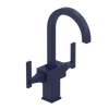 Rubinet Single Hole Dual Handle Lav. Set. (less drain) Midnight Blue