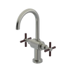 Rubinet Single Hole Dual Handle Lav. Set with LaSalle Spout (less drain) Satin Nickel