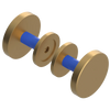 Rubinet Shower Door Knob (set) Satin Gold