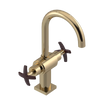 Rubinet Single Hole Dual Handle Lav. Set. (less drain) Gold
