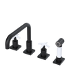 Rubinet Widespread Kitchen Set with Genesis Spout with Hand Spray Matt Black