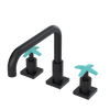 Rubinet Widespread Kitchen Set with Genesis Spout Matt Black