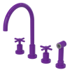 Rubinet Widespread Kitchen Set with LaSalle Spout with Hand Spray Purple Haze