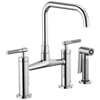 Brizo Bridge Faucet With Square Spout And Knurled Handle