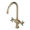 Rubinet Two Handle Single Hole Kitchen Set with LaSalle Spout Gold