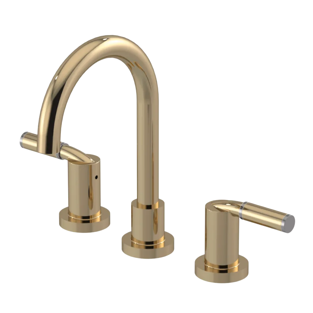 Rubinet Widespread Lav set (less drain) Gold