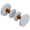 Rubinet Shower Door Knob (set) Matt White
