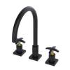 Rubinet Widespread Kitchen Set Matt Black