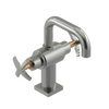 Rubinet Single Hole Dual Handle Lav. Set. with Genesis spout (less drain) Satin Nickel
