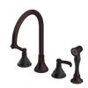 Rubinet Widespread Kitchen Set with Hand Spray Tuscan Brass