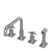 Rubinet Widespread Kitchen Set with Genesis Spout with Hand Spray Satin Nickel