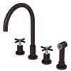 Rubinet Widespread Kitchen Set with LaSalle Spout with Hand Spray Oil Rubbed Bronze
