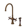 Rubinet Two Handle Single Hole Kitchen Set with Hand Spray Tuscan Brass