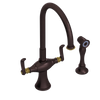 Rubinet Two Handle Single Hole Kitchen Set with Hand Spray Tuscan Brass