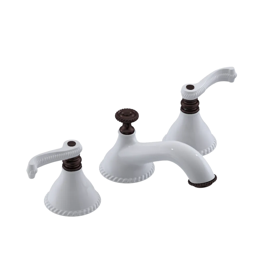 Rubinet Widespread Lav. Set. (less drain) White