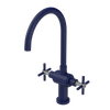 Rubinet Two Handle Single Hole Kitchen Set with LaSalle Spout Midnight Blue