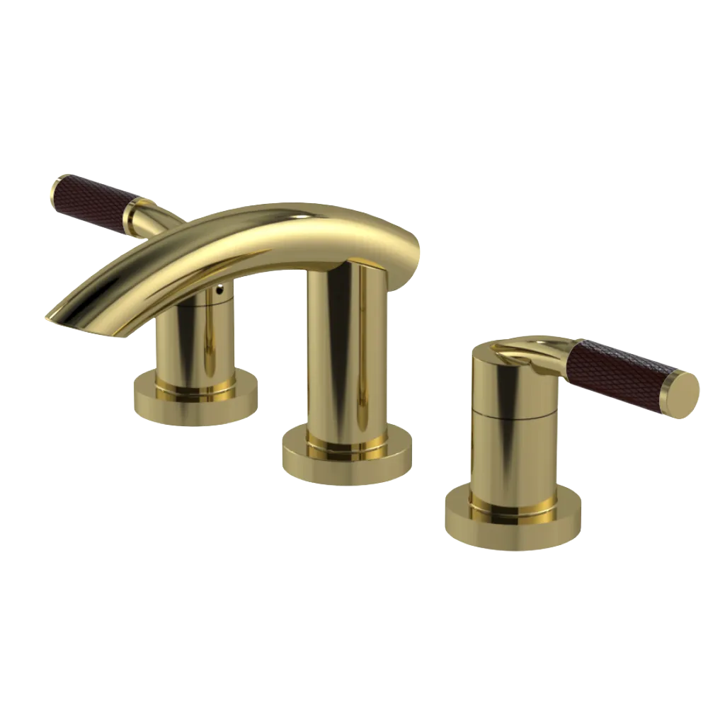 Rubinet Widespread Lav. Set. (less drain) Natural Brass