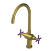Rubinet Two Handle Single Hole Kitchen Set with LaSalle Spout Antique Brass Matt