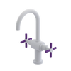 Rubinet Single Hole Dual Handle Lav. Set with LaSalle Spout (less drain) Matt White