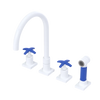 Rubinet Widespread Kitchen Set with Hand Spray White