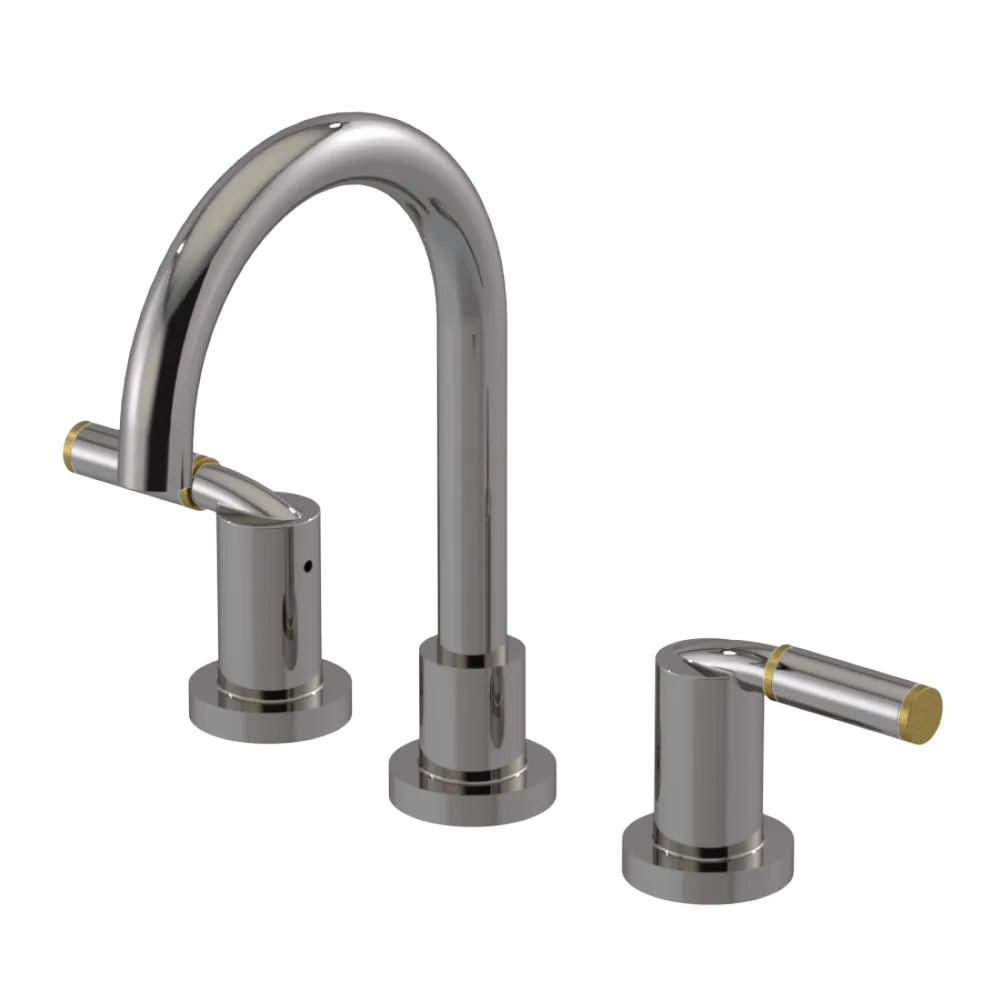 Rubinet Widespread Lav set (less drain) Polished Nickel