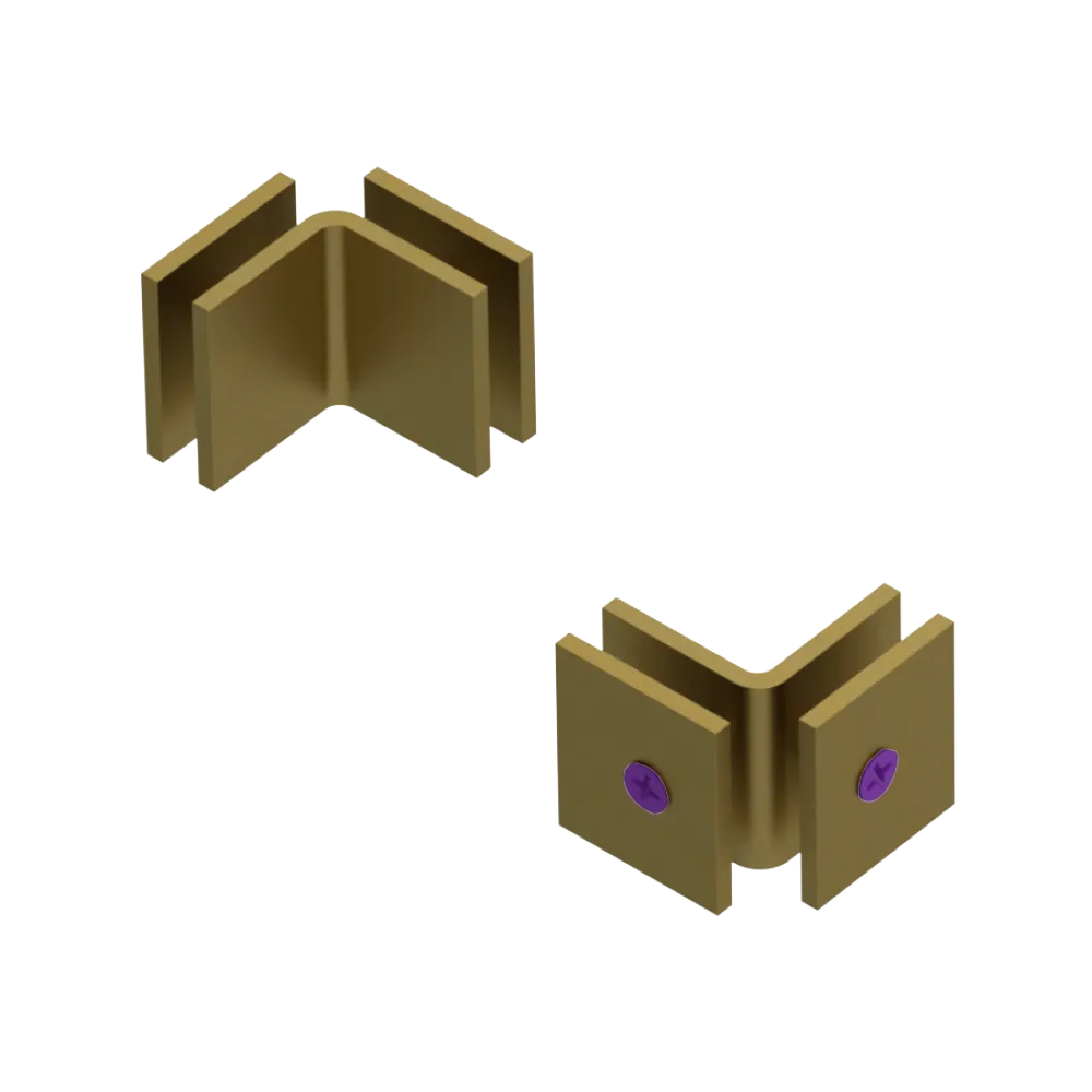 Rubinet 90 Glass to Glass Open Face Antique Brass Matt