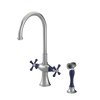 Rubinet Two Handle Single Hole Kitchen Set with Hand Spray Satin Nickel