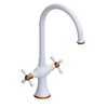 Rubinet Two Handle Single Hole Kitchen Set White