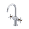 Rubinet Single Hole Dual Handle Lav. Set with LaSalle Spout (less drain) Satin Chrome