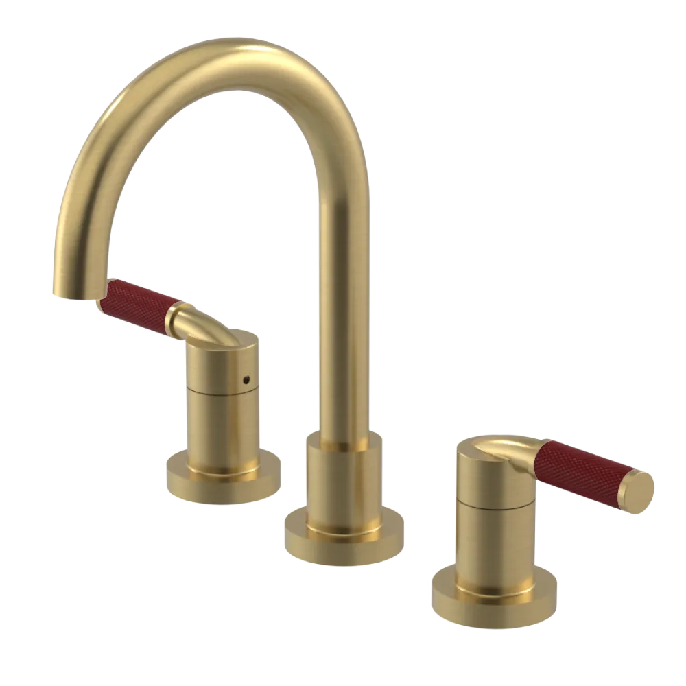 Rubinet Widespread Lav. Set. (less drain) Satin Brass