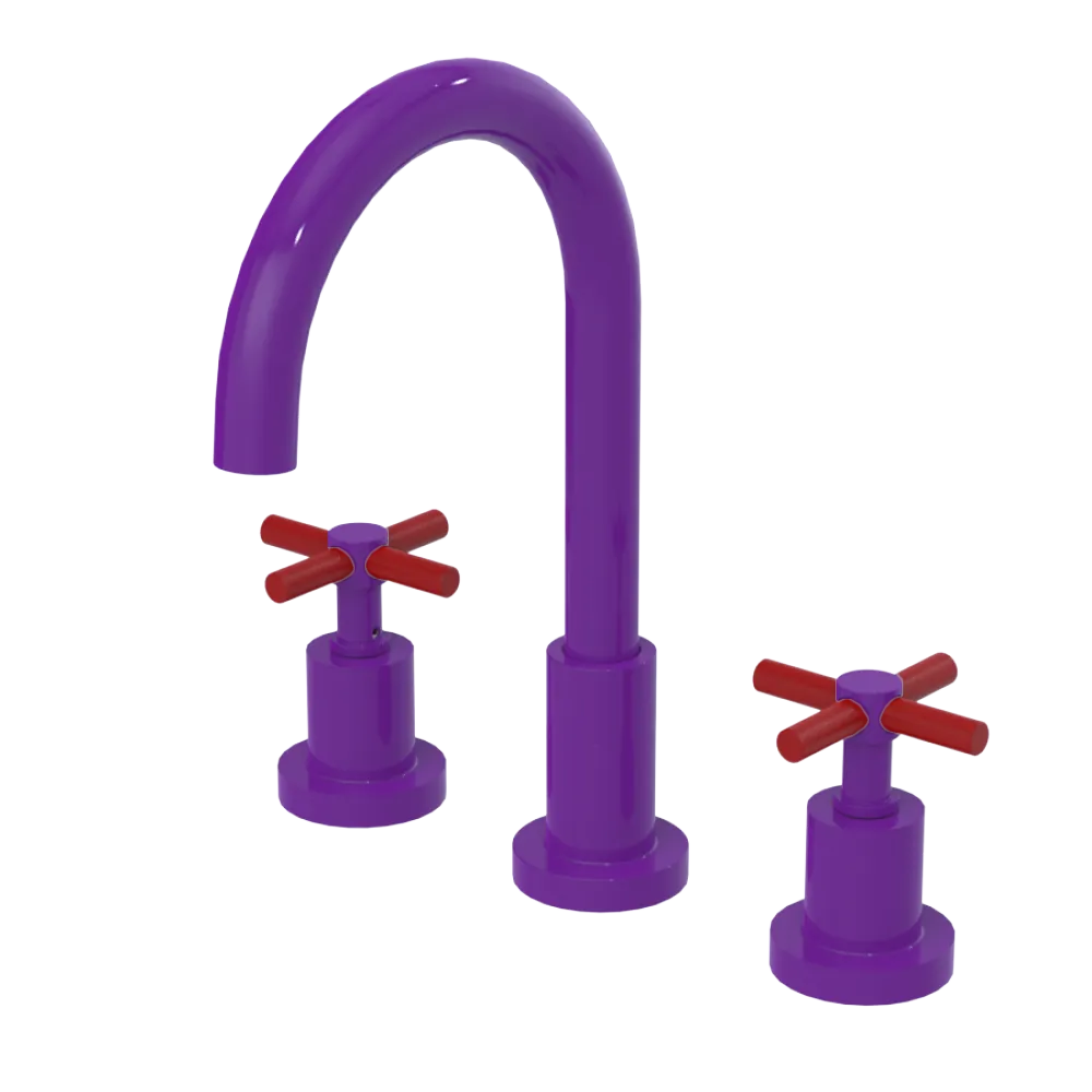 Rubinet Widespread Kitchen Set with LaSalle Spout Purple Haze