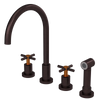 Rubinet Widespread Kitchen Set with LaSalle Spout with Hand Spray Oil Rubbed Bronze