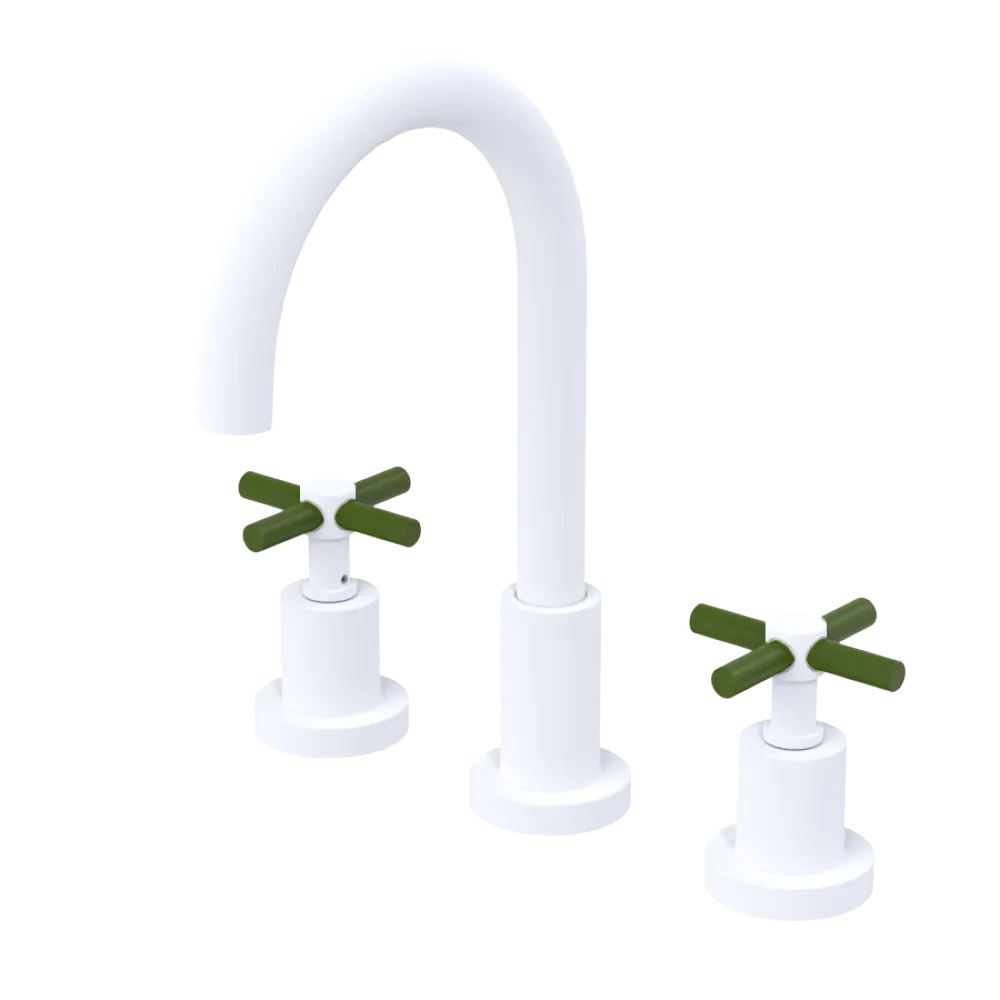 Rubinet Widespread Kitchen Set with LaSalle Spout Matt White
