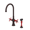 Rubinet Two Handle Single Hole Kitchen Set with Hand Spray Oil Rubbed Bronze